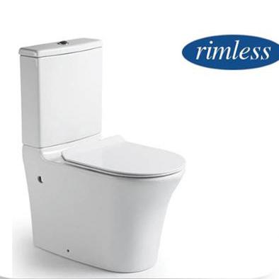 China Double-flow Toilet Chinese Modern Bathroom Ceramic Rimless Two Piece WC for sale