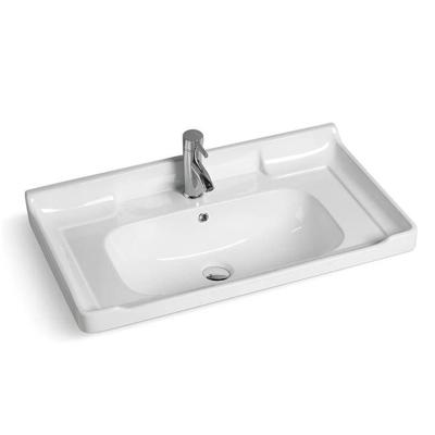 China Modern Hot Square 800mm Ceramic Bath Room Cabinet Wash Face Dining Basin for sale