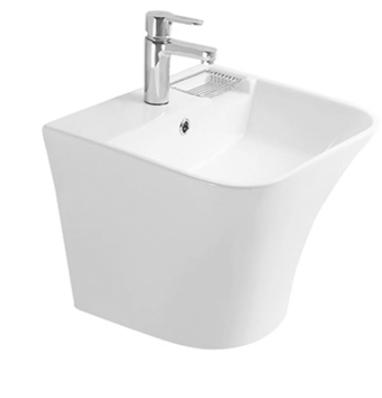 China Modern Single Hole Wash Basin Bathroom Wall-Hung Sink With SASO Certificate for sale