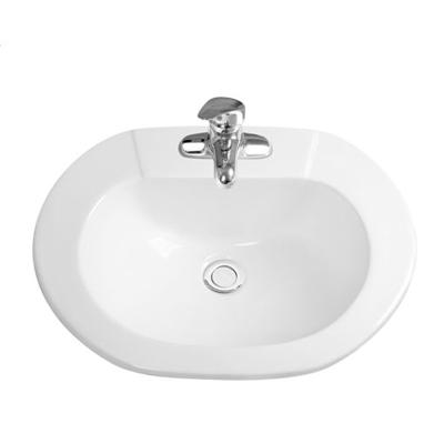 China Chaozhou Modern Manufacturer Oval White Ceramic Above Counter Wash Basin Sink for sale