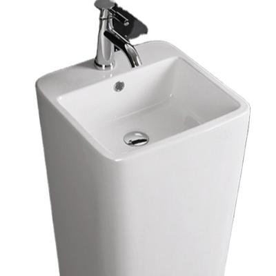 China Modern Sanitary Ware Rectangle Shape Luxury Standing Pedestal One Piece Wash for sale