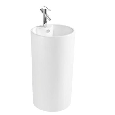 China Luxury Modern Beautiful Pedestal Face Sink Bathroom Design One Piece Basins for sale