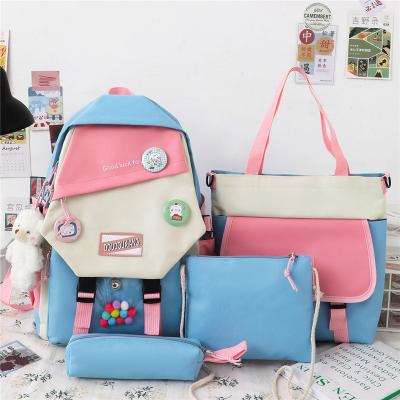 China Custom 4 Pcs Waterproof Girls Set Waterproof Factory Price Kids Student Backpack Children Cute Casual School Bags For Girls for sale