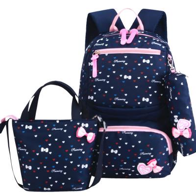 China High quality waterproof backpack for girls cute 3 in 1 school bag set kids backpack with lunch bag and pencil bag for sale