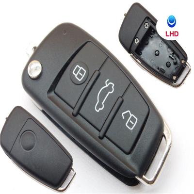 China Replace Car Key Case Latest FLIP Folded Remote Keycase Fits A2 A3 A4 A6 A8 Car Key Three Cases (Excluding Keys) for sale