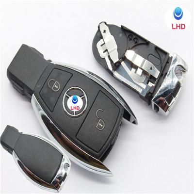 China Replace Car Key Case 2 BUTTONS FOR 2005-08 MB Waterproof CHROME OUTDOOR SMART KEY CASE Holder Insert FOB Key for sale