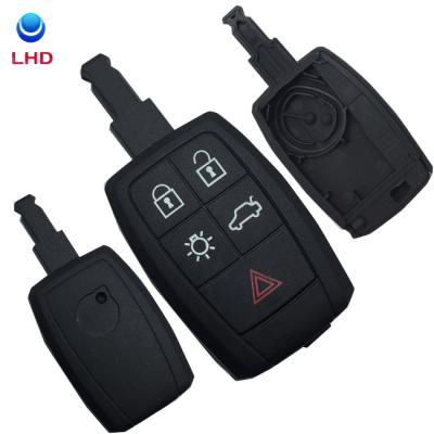 China Replace Car Key Case 5 Buttons Replacement Blank Remote Key Fob Shell Case For Volvo XC90 C70 S60 D5 V50 With Insert Key Blade With LOGO for sale