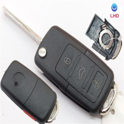 China Replace Car 3+1 Key Case Panic 4 Button Flip Remote Key Shell Fit For Touareg Flip Case Fob Ignition Switch for sale