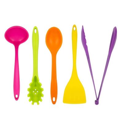 China Sustainable Colorful Sturdy Silicone Kitchen Utensil Set Cooking Tools for sale