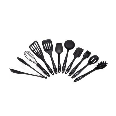 China Sustainable Popular 10pcs Kitchen Cooking Tools Silicone Cookware Instrument Utensil Set for sale