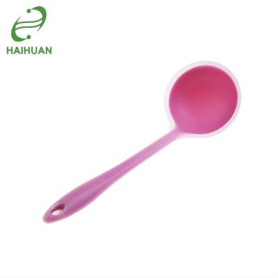 China Durable Silicone Long Handle Pouch For Soup And Sauces Silicone Large Cooking Spoon for sale