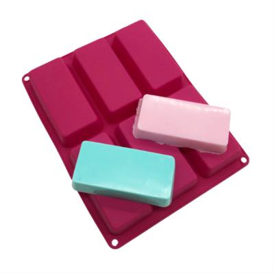 China Viable Handmade 6 Cavity Rectangle Silicone Cake Molds Bar Resin Soap Mold for sale