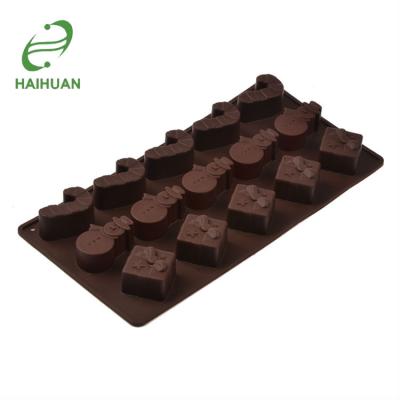 China Sustainable New Design Silicone Christmas Chocolate Candy Ice Mold for sale