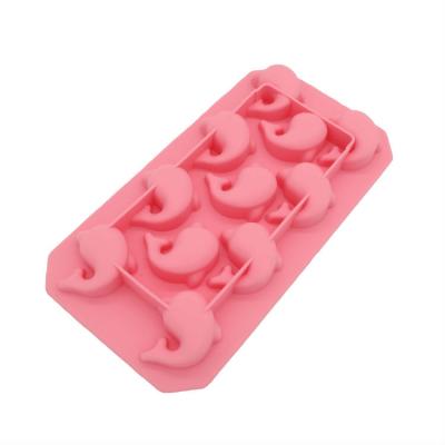 China Sustainable Silicone 11 Cavities Dolphin Shape Chocolate Ice Cube Candy Tray for sale