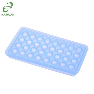 China Viable 32-Cavity 100% Edible Grade High Quality Silicone Mini Ball Round Ice Cube Small Tray for sale