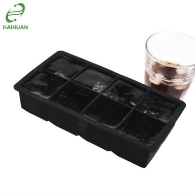 China Sustainable On-Time Delivery 8 Cavities 100% Food Grade Large Silicone Ice Cube Trays for sale