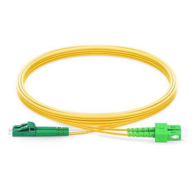 China FTTH LC APC to PVC SC APC Duplex 2.0mm (OFNR) Single Mode 9 125 3 Meter Fiber Optic Patch Tie Armored Fiber Optic Jumper for sale