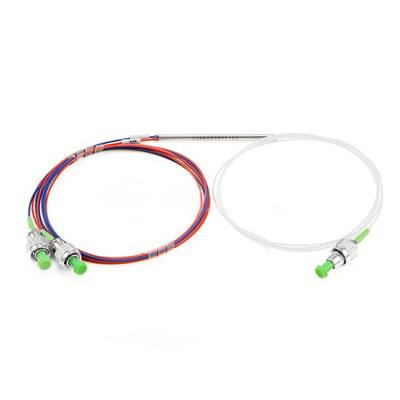 China FTTH ST SC LC 1X2 Singlemode Dual Window 0.9mm Fiber Optic With Loose Tube FC APC FBT Mini PLC Splitter for sale