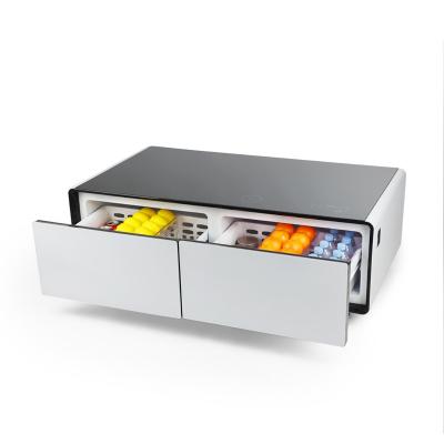 China Multi-functional Center Desk Modern Living Furniture with Fridge and Music Player for sale