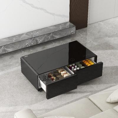 China Smart Living Room Table Luxury Coffee Table with Music Player and Fridge NO Folded for sale