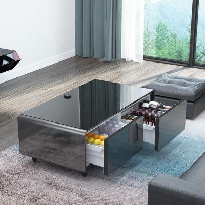 China Elegant Home Furniture Multifunctional Coffee Table with Smart Furniture Refrigerator for sale