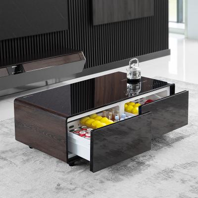 China Smart Coffee Table 135L Kühlschrank Kapazität Doppel Schubladen drahtlose Ladung Mini-Kühlschrank zu verkaufen