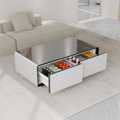 China Home Living Room Smart Furniture Music Coffee Table with Built-in Wine Cooler Drawer for sale