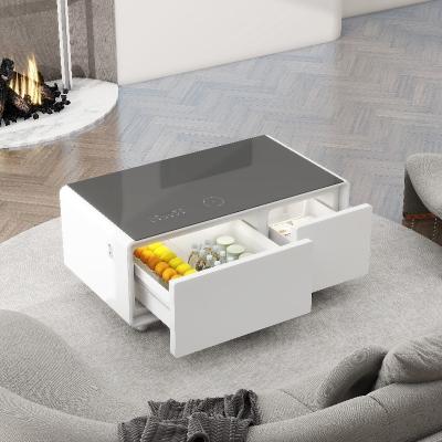 China Double Cooling Drawers and Wireless Charging Multi-Function Cooler Coffee Table for Hall for sale