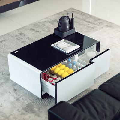 China Office Building Luxury Smart Coffee Table Fridge with Music Table and Refrigerator Drawers for sale