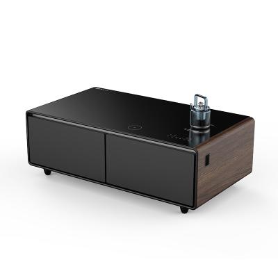 China Extendable Coffee Table with 2 Fridge Drawers USB Charging Ports and Built-in Speaker for sale