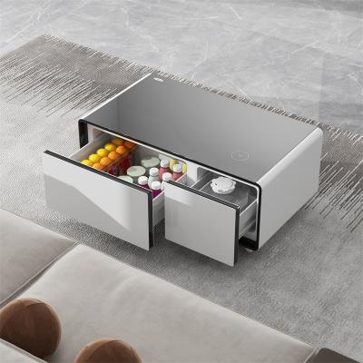 China Home Furniture Multifunctional Smart Coffee Table with Dual-Zone Refrigerated Drawers for sale