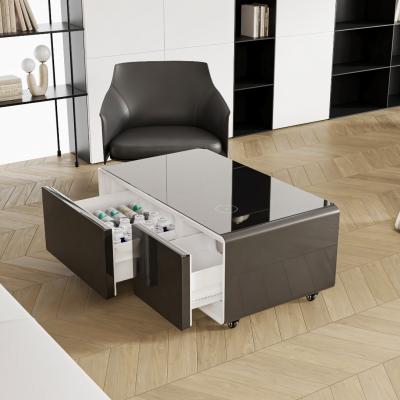 China 2024 Modern Smart Coffee Table with Wireless Charging and Direct Cooling Refrigeration for sale