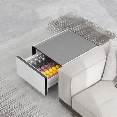 China 65L Cubage Mini Smart Side Tea Table with Wireless Charging and Refrigerated Drawer for sale