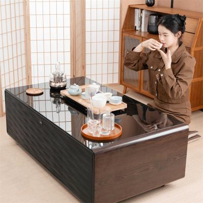 China Living Room Furniture Coffee Table with Kettle Digital Display and Mini Refrigerator for sale