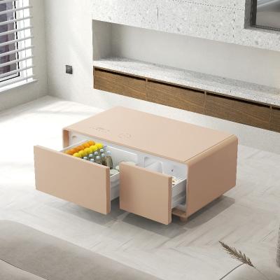 China Modern Furniture Essential Smart Table with Fridge Refrigerator and Wireless Charging for sale