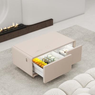 China Tempered Glass Center Table with 28L Freezer Capacity and Smart Multifunction Design for sale