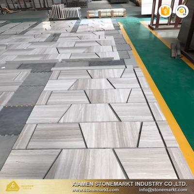 China Construction China White Wooden Marble Tile For Wall Cladding for sale