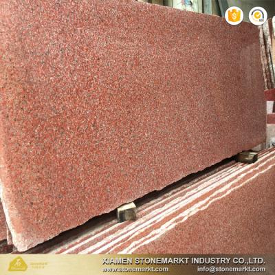 China StoneMarkt India Ruby Red Imperial Red Granite Slab from above for sale