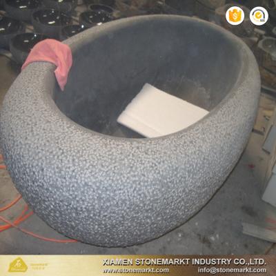 China Easy Black Basalt Solid Stone Bathtub for Bathroom for sale