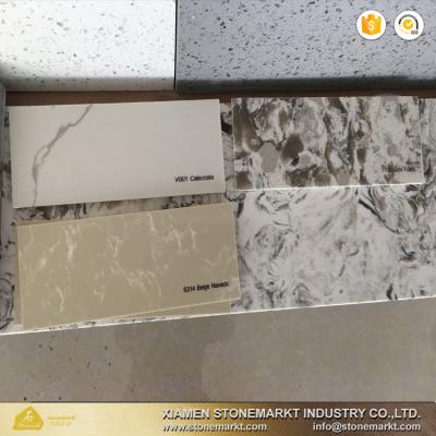 China StoneMark Clean Artificial Quartz Quartzite Stone Slabs For Countertop With Gray Veins for sale