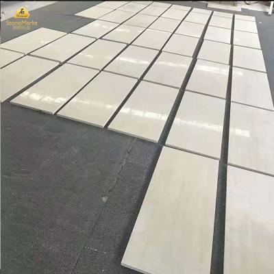 China StoneMarkt Easily Assembled Best Quality Polished Moca Cream Limestone Tiles For Flooring for sale