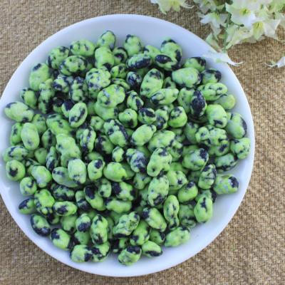 China Low Fat Appetizer Snacks Hot Spicy Crunchy Wasabi Coated Black Edamame for sale