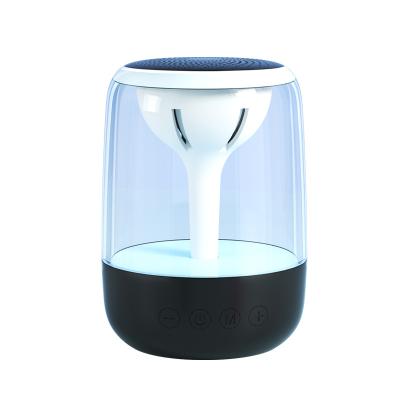 China Transparent Colorful Mini Wireless Stable Connection HD TWS Sound Bass Mini Larger LED Bluetooth Speakers for sale