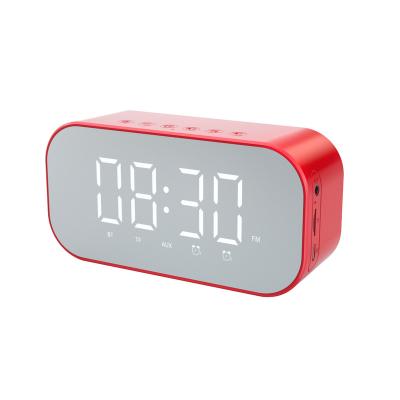 China BT/FM/AUX/TF/USB/LED/CLOCK S5 Yayusi mini brand goods 1200mah battery ready battery clock radio bluetooth speakers with aux, TF and microphone buillt in for sale