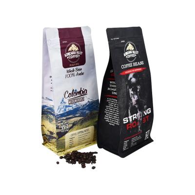 China Logo Printing Plastics Packaging Bag Flat Bottom Moisture Proof Custom Coffee Bag Stand Up Pouch With Zipper Zipper Lock Biodegradable Pockets for sale