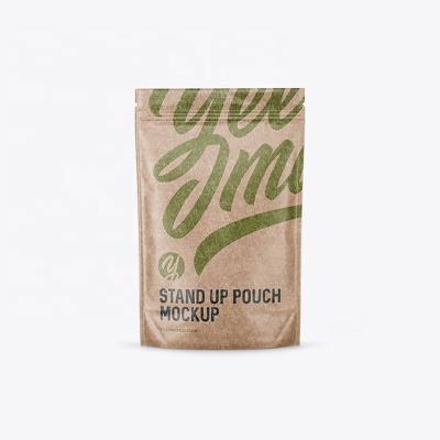 China Custom Logo Kraft Paper Bag Zip Up Pouches Food Packaging Moisture Proof Lock Holder Bags Heat Seal Resealable Plastic Mylar Bag With Window for sale