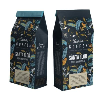 China Custom Logo Zipper Tea Coffee Bag Moisture Proof Aluminum Foil Packaging Stand Up Pouch Zipper Reusable Plastic Bag For Coffee Beans for sale