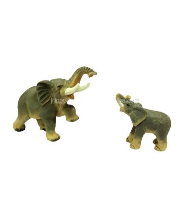 China Europe Hand Carved Painted Wooden Elephant Animals Wood Carving Elephant for sale