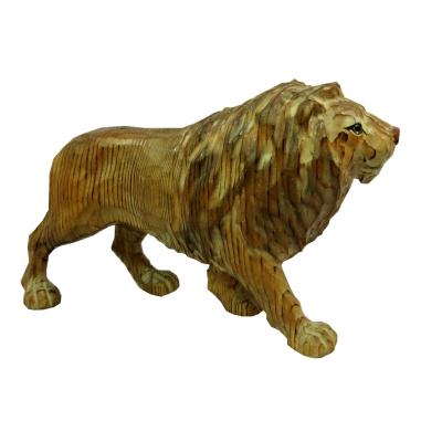 China China Hand Carved Antique Wooden Animal Decoration Africa Lion Animal Sculpture for sale