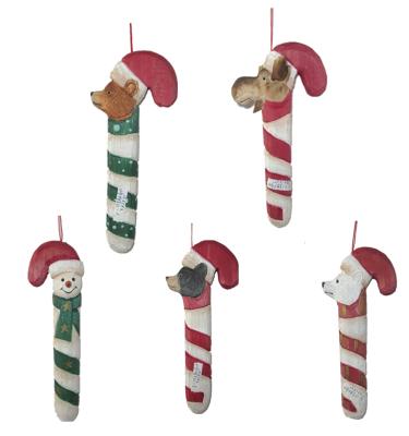 China Hot Sale Wooden Christmas Decoration Hand Carved Christmas Decoration Wooden Christmas Tree Hanging Ornament for sale